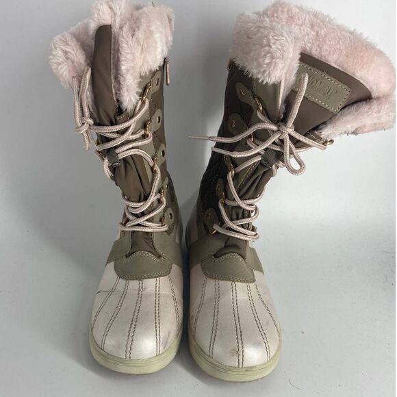 Khombu Other - Khombu Pink Brown Tall Zip Winter Boot Girls 5